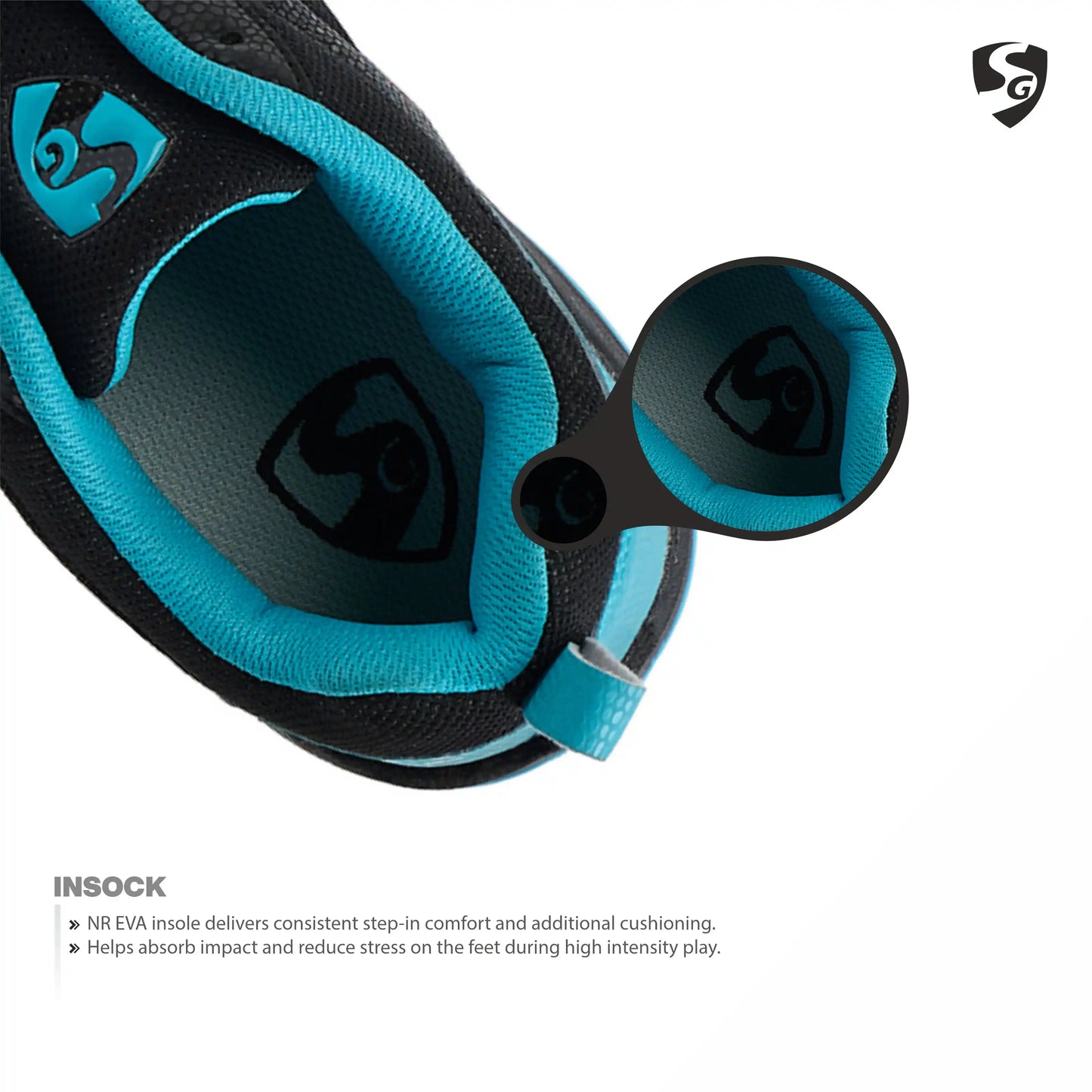 SG COURT PRO Shoes Black/Cyan