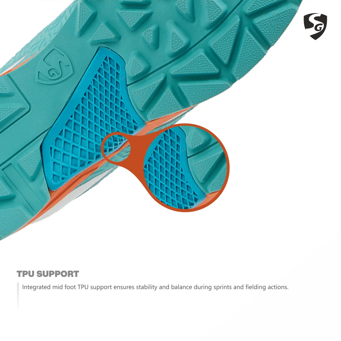 SG CLUB EVO Shoes White/Orange/Aqua