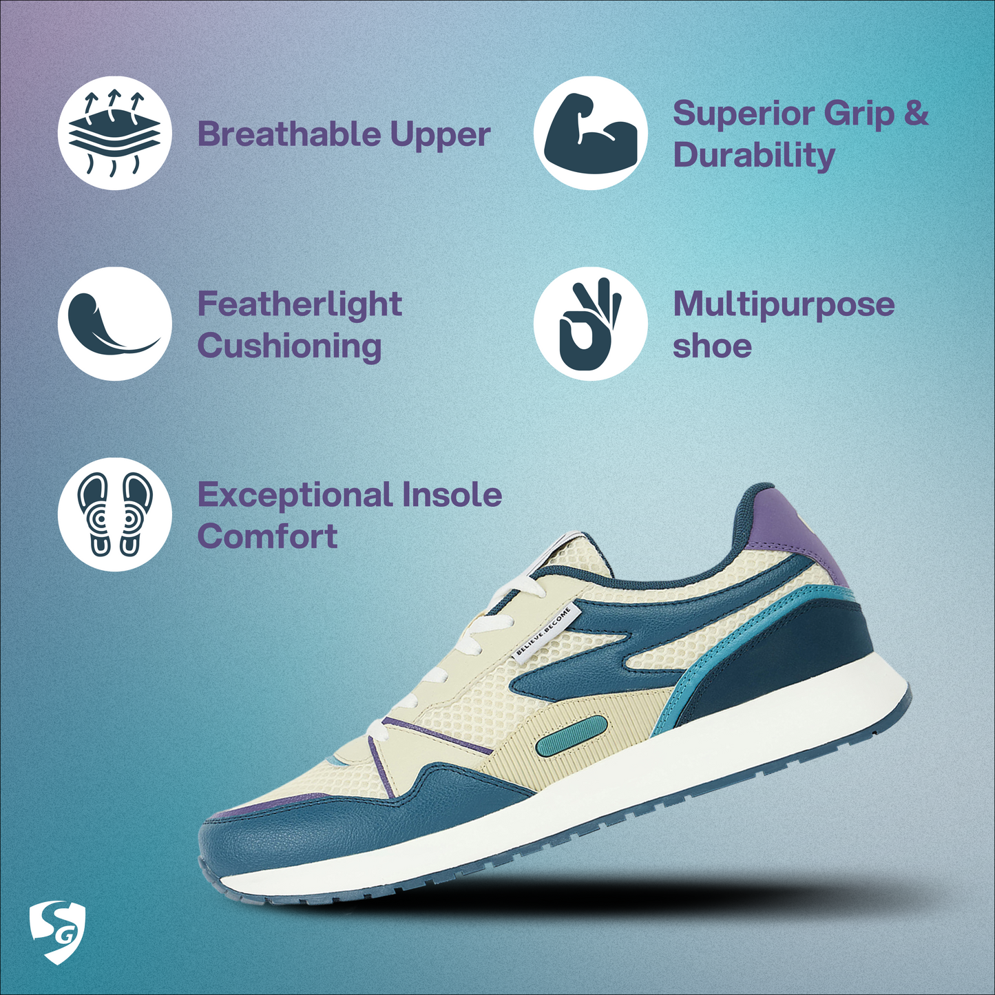 SG COSMOS Lifestyle Shoes - Blue/Beige
