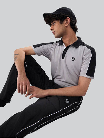 SG Men's Polo T-Shirt Ash/ Black