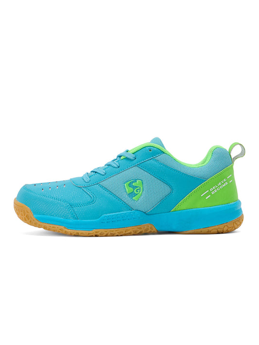 SG COURT PRO Shoes Aqua/Lime Green