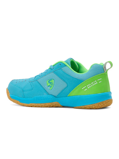 SG COURT PRO Shoes Aqua/Lime Green
