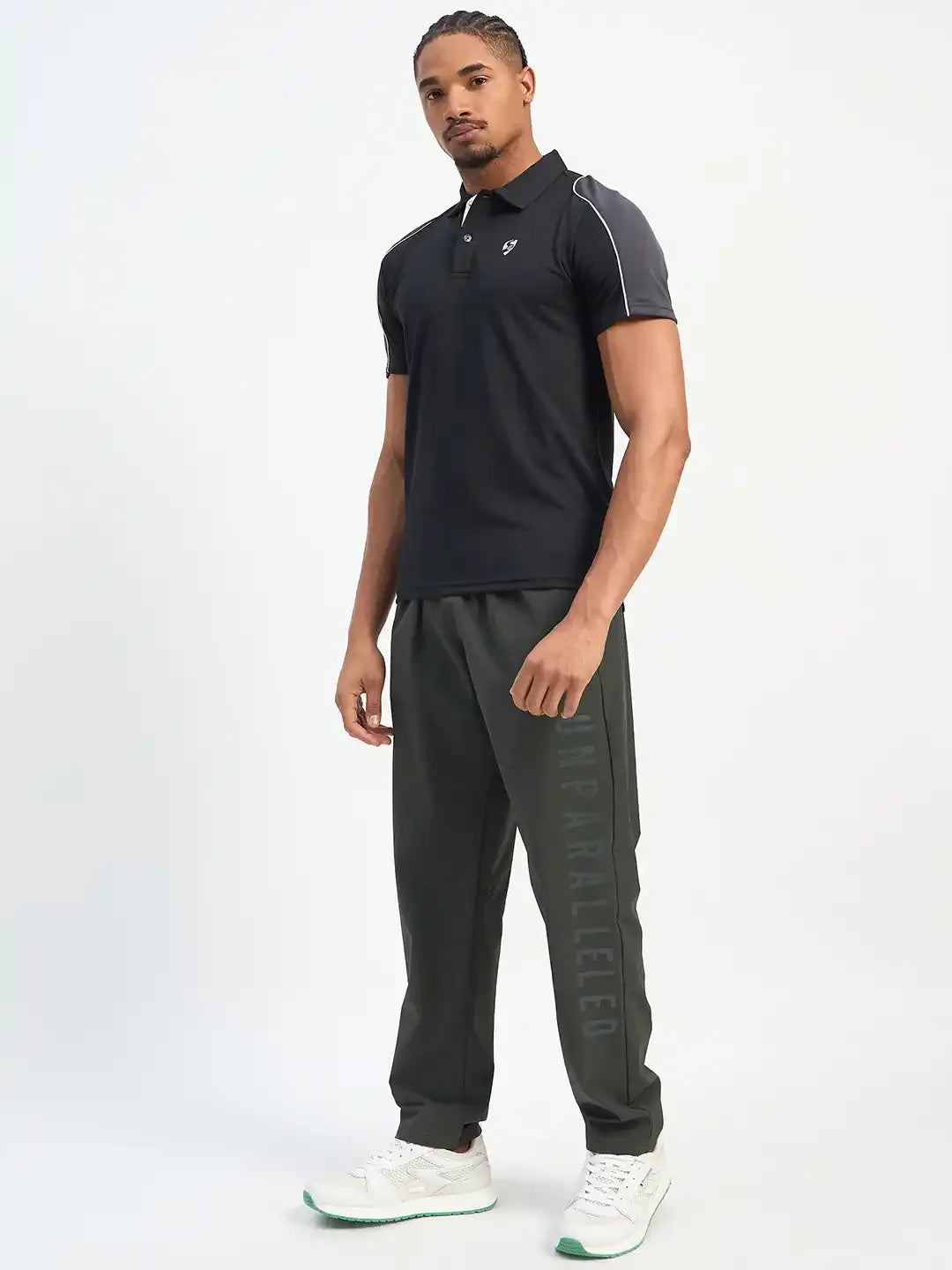 SG H1MP83791 Men Black/Grey Polo T-Shirt