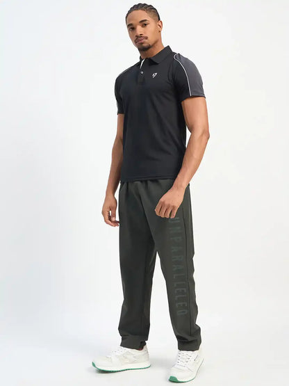 SG H1MP83791 Men Black/Grey Polo T-Shirt