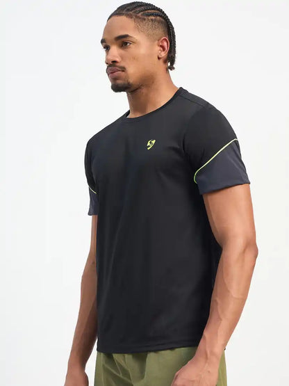 SG H1MT83742 Men Black T-Shirt