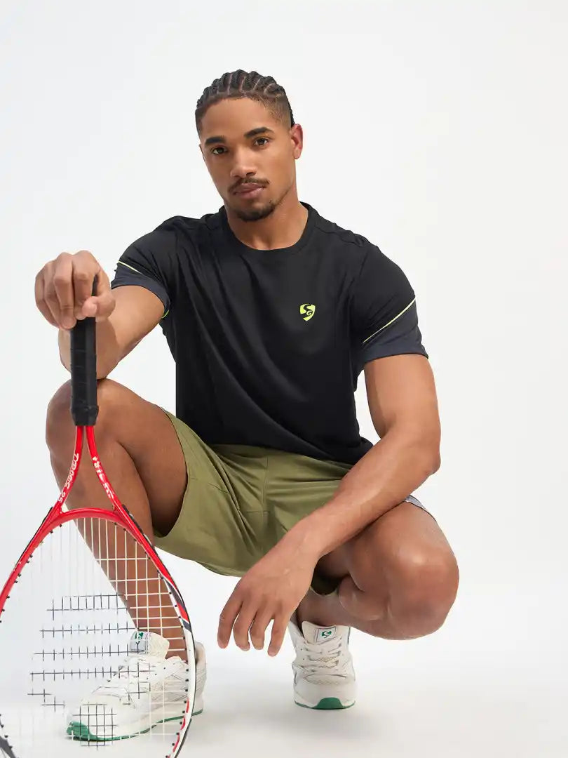 SG H1MT83742 Men Black T-Shirt