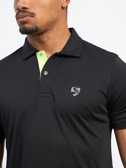 SG H1MP84101 Men Black Polo T-Shirt