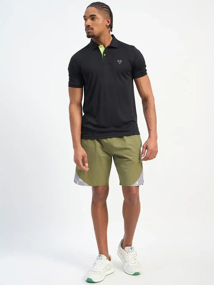SG H1MP84101 Men Black Polo T-Shirt
