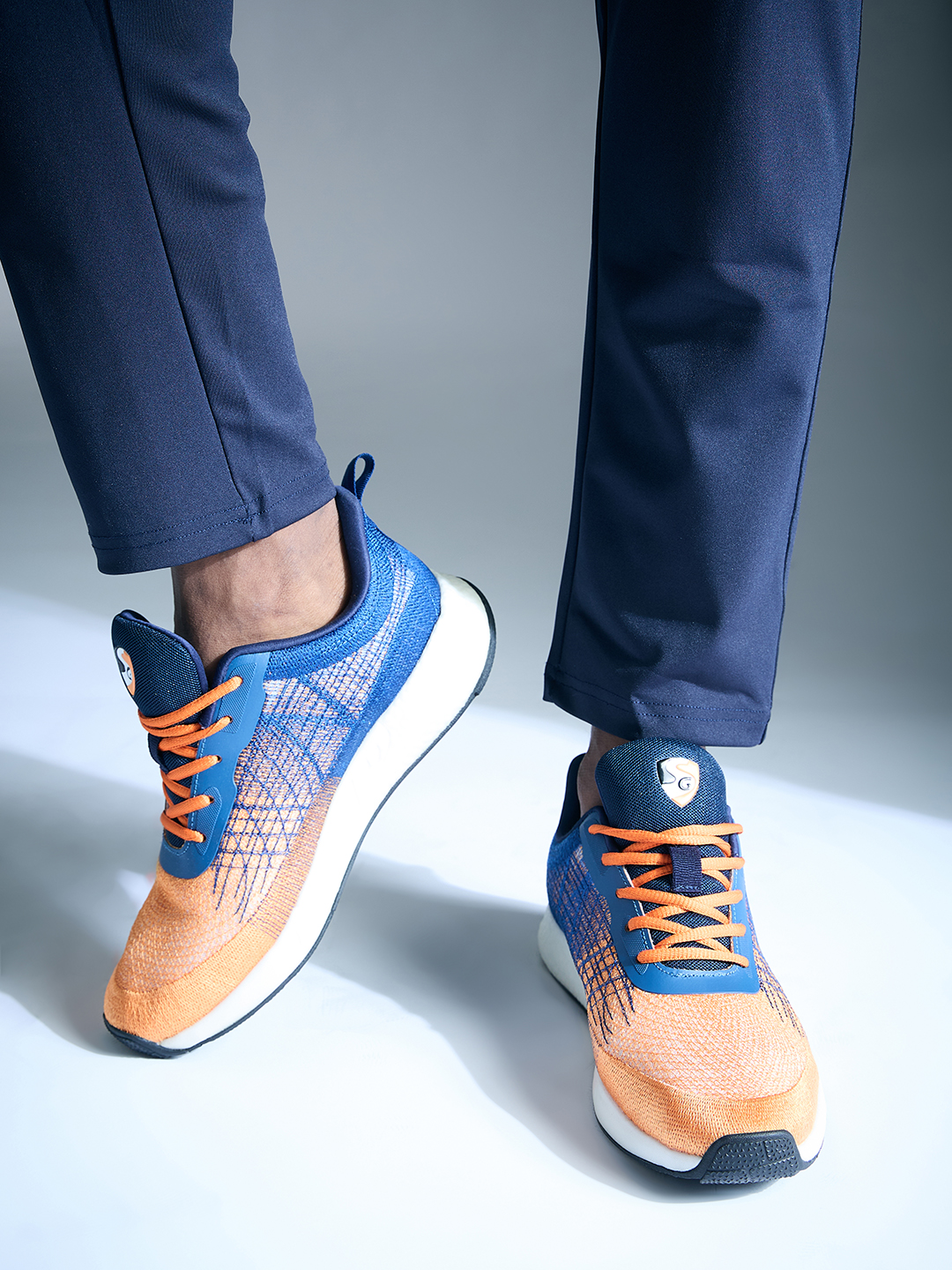 SG SPECTURM Running Sports Shoes Men and Boys - Navy/Orange