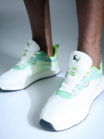 SG NEBULA Running Sports Shoes Men and Boys - White/Sea/Green