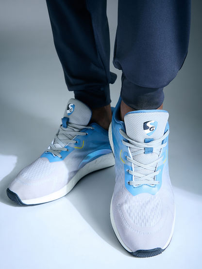 SG NEBULA Running Sports Shoes Men and Boys - Light Grey/Blue