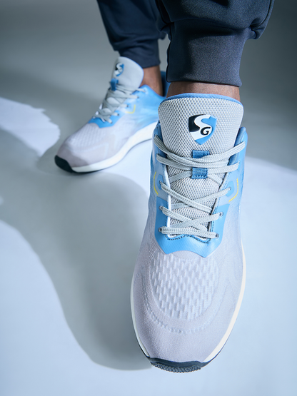SG NEBULA Running Sports Shoes Men and Boys - Light Grey/Blue