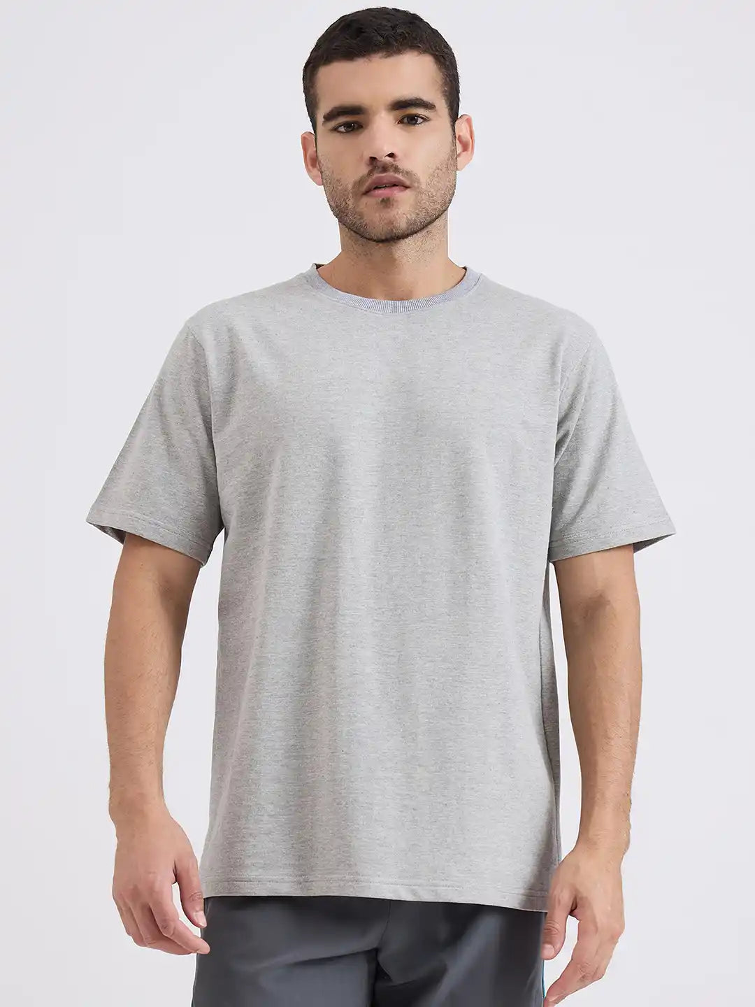 SG H2MT84192 Men Grey Melange T-Shirt