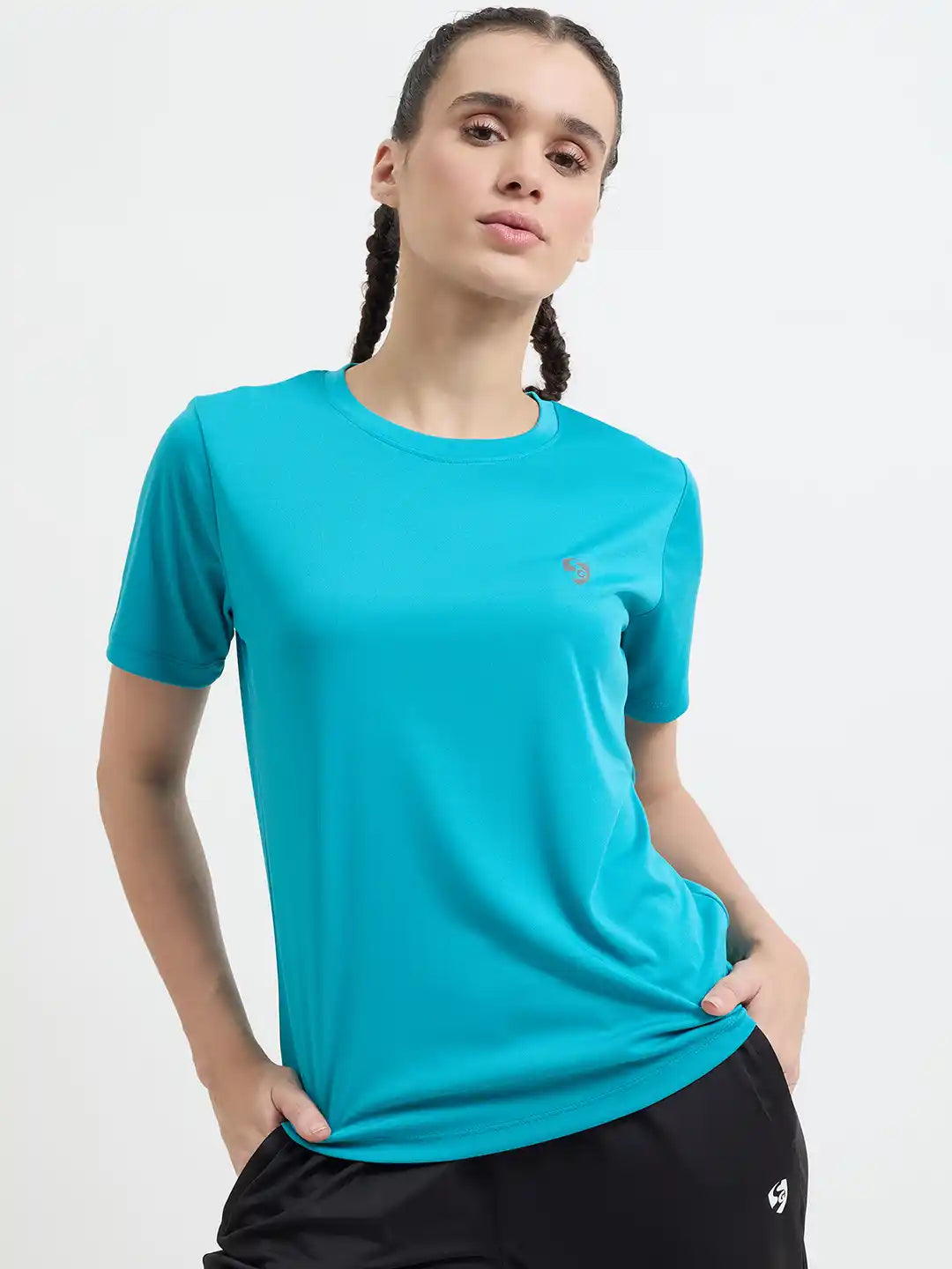 SG H1WT83132 Women Turquoise T-Shirt