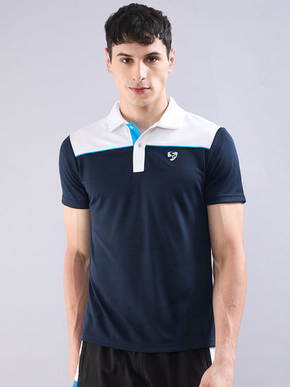 SG Men's Polo T-Shirt Navy/ White