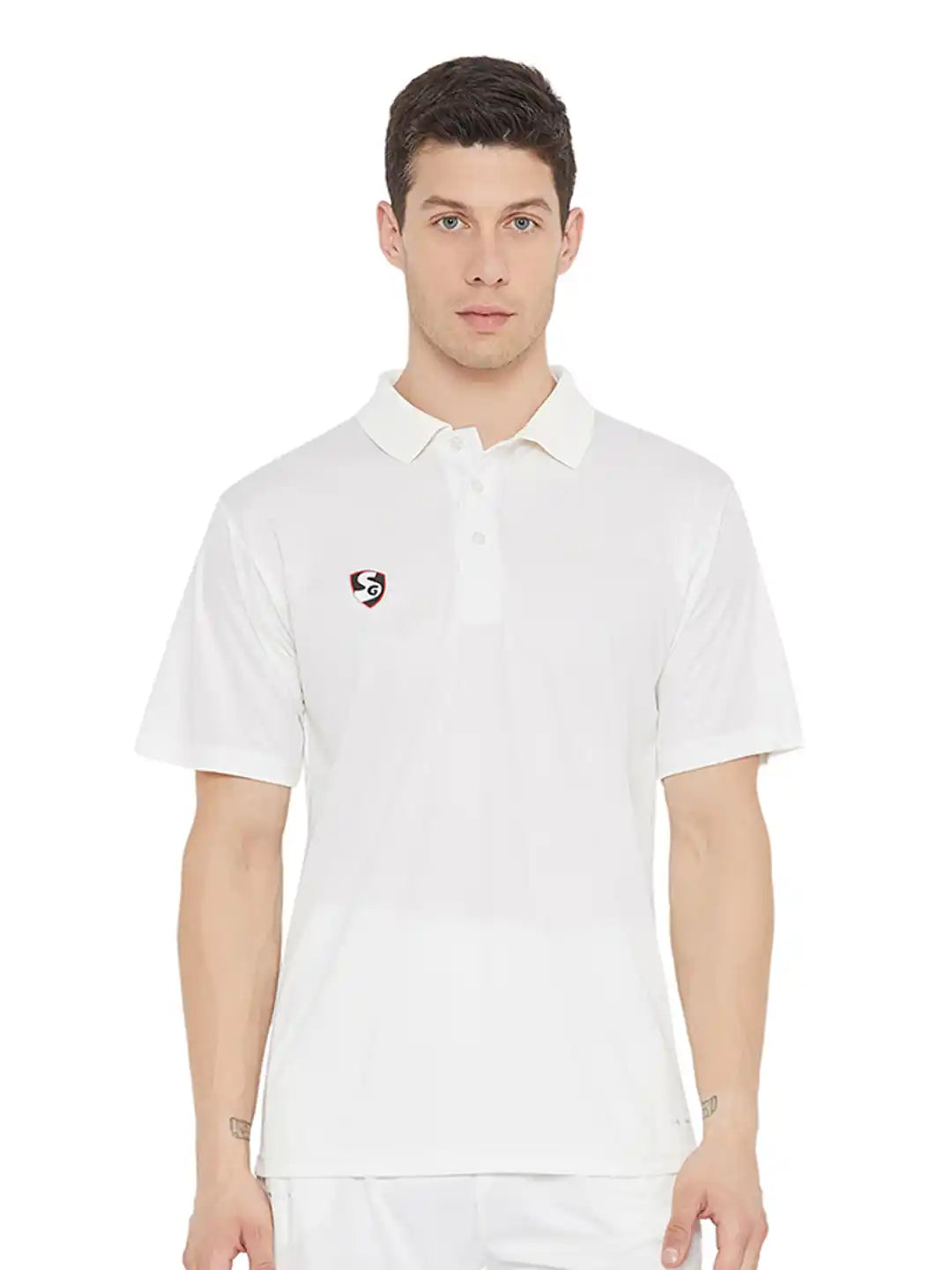 SG Junior Club Half Sleeve Cricket Shirt Whites