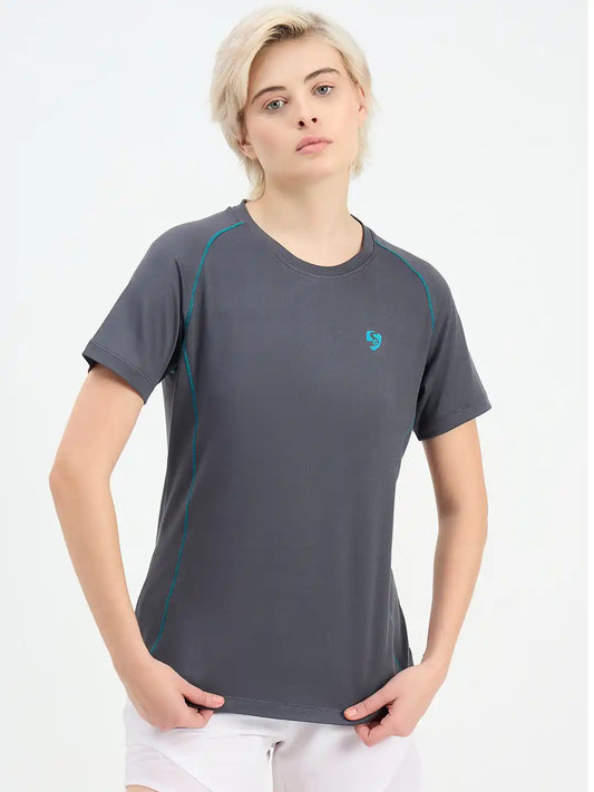 SG H1WT83162 Women Grey T-Shirt