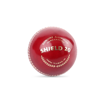SG Shield 20 Red Cricket Leather Ball (Pack of 3)