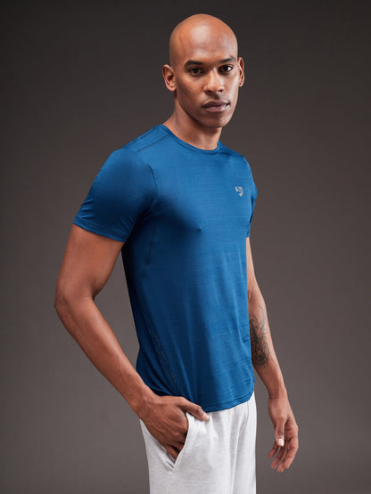 SG Men's Round Neck Teal T-Shirt | Ideal for Trail Running, Fitness & Training, Jogging, Regular & Fashion Wear