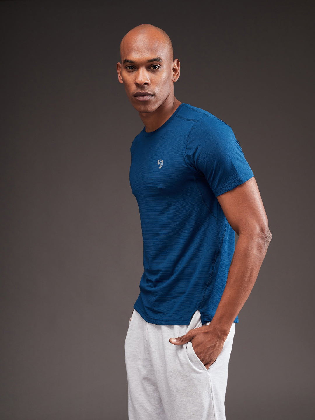 SG Men's Round Neck Teal T-Shirt | Ideal for Trail Running, Fitness & Training, Jogging, Regular & Fashion Wear