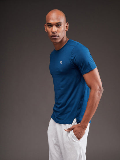 SG Men's Round Neck Teal T-Shirt | Ideal for Trail Running, Fitness & Training, Jogging, Regular & Fashion Wear
