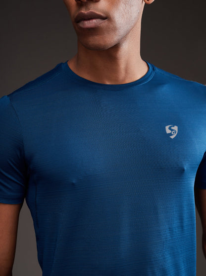 SG Men's Round Neck Teal T-Shirt | Ideal for Trail Running, Fitness & Training, Jogging, Regular & Fashion Wear
