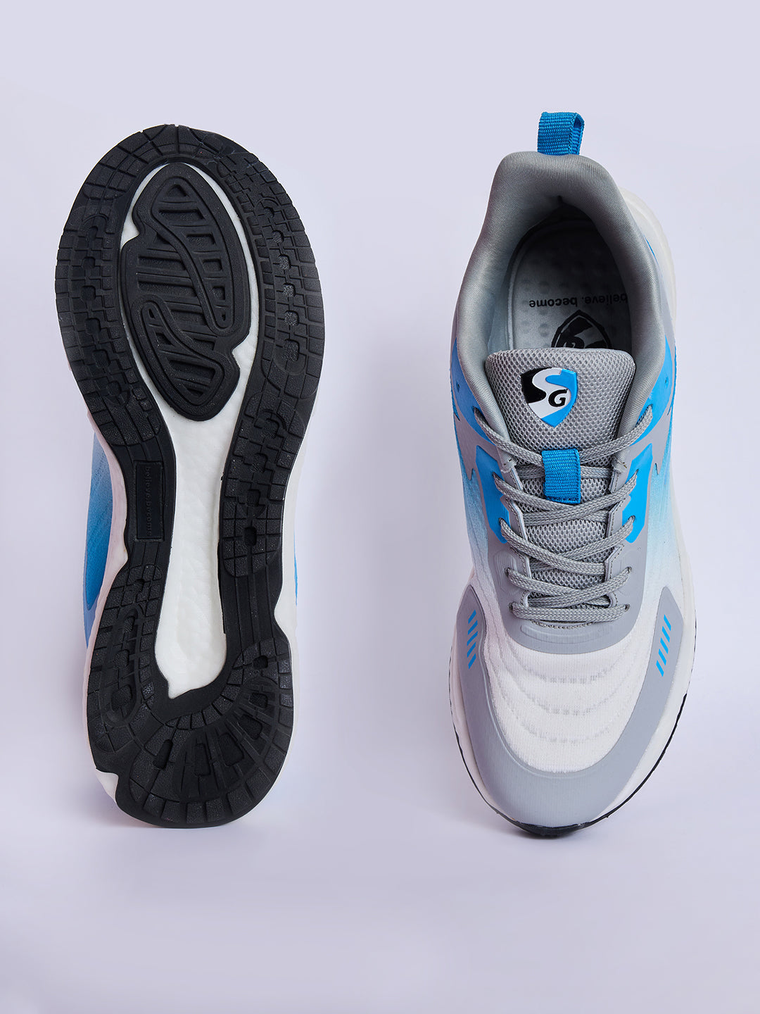SG GLIDE Running Sports Shoes Men and Boys - Sky/White/Grey