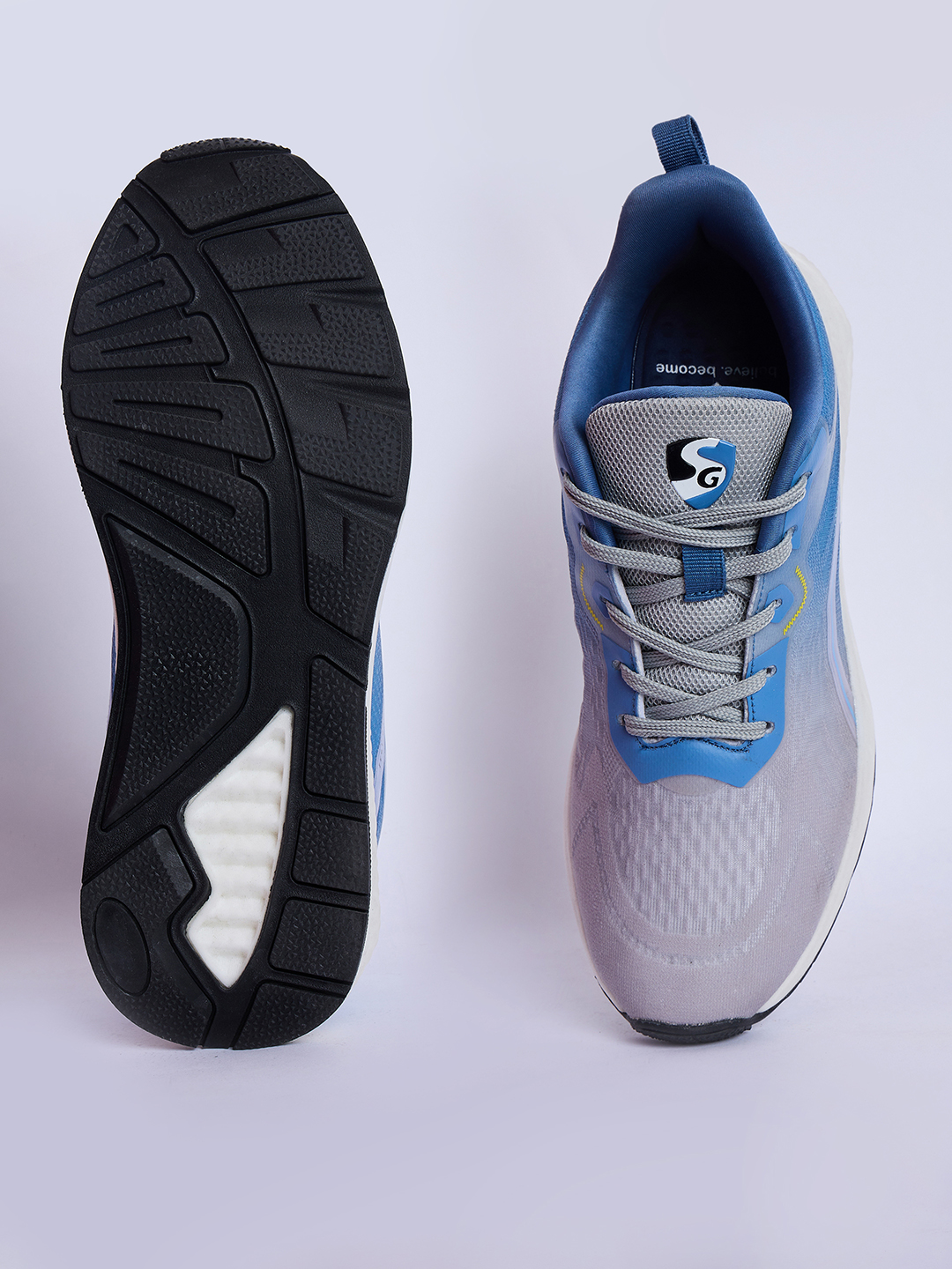 SG NEBULA Running Sports Shoes Men and Boys - Light Grey/Blue