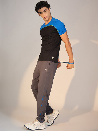 T-SHIRT MEN SG H3MT8206 BLACK/ROYAL BLUE