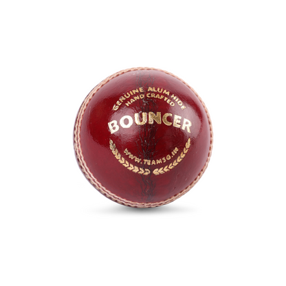 SG Bouncer Red Cricket Leather Ball (Pack of 3)