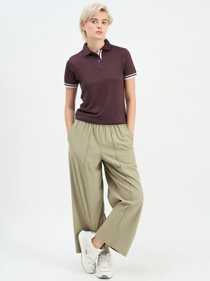 SG H1WP83222 Women Raisin Purple Polo T-Shirt