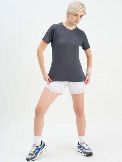 SG H1WT83162 Women Grey T-Shirt