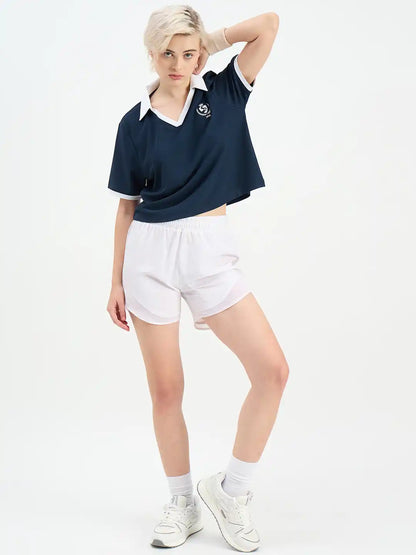SG H1WP83202 Women Navy Polo T-Shirt