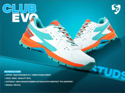 SG CLUB EVO Shoes White/Orange/Aqua