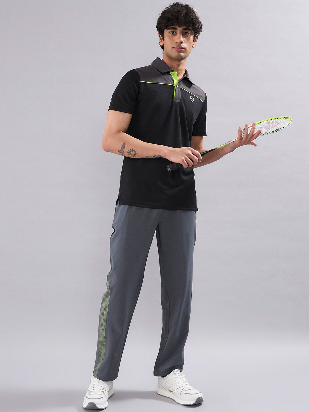 SG Men's Polo T-Shirt Black/ Graphite