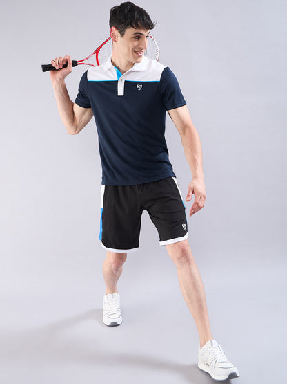 SG Men's Polo T-Shirt Navy/ White