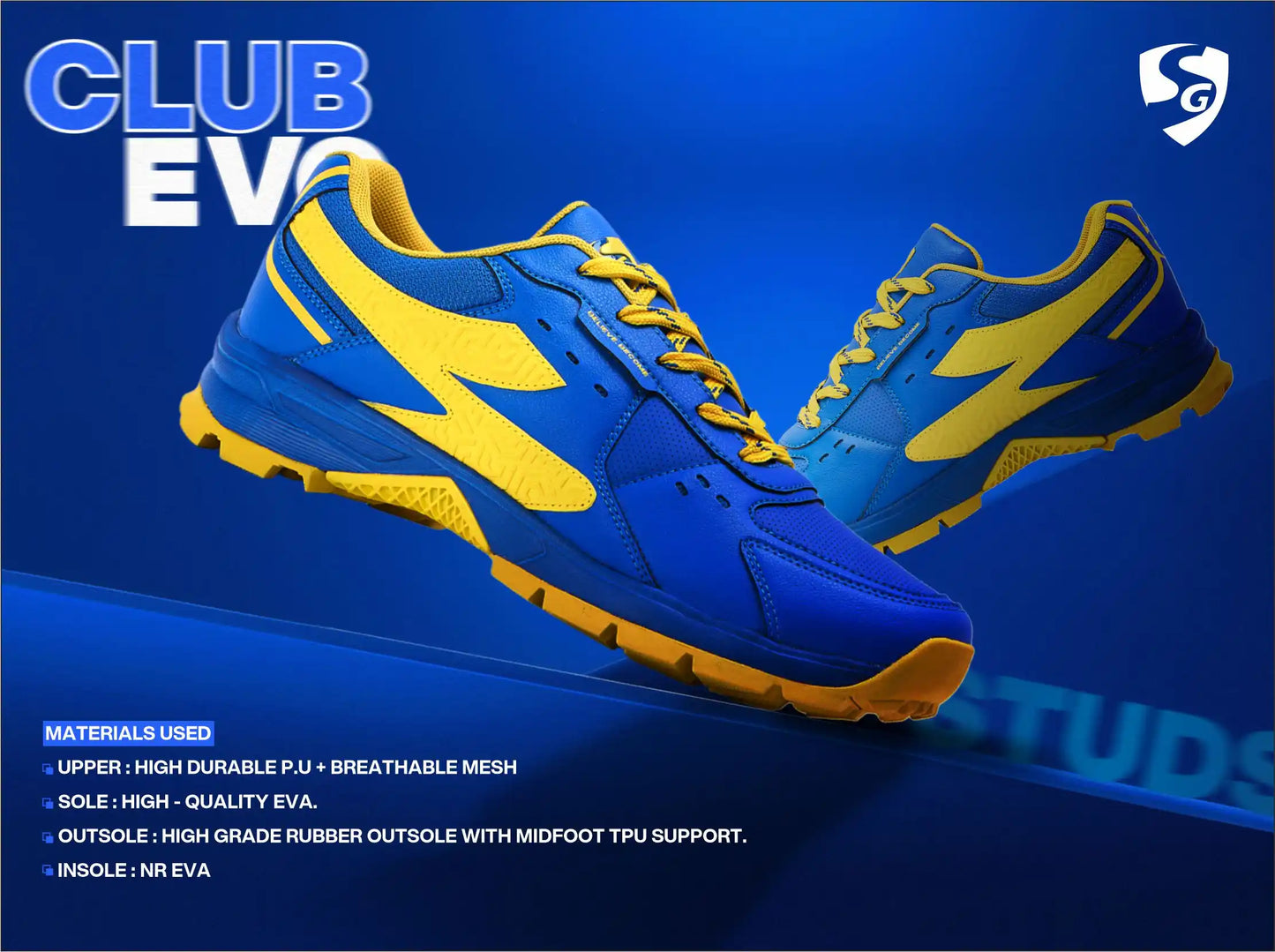 SG CLUB EVO Shoes India Blue/Yellow