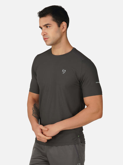SG Round Neck Regular Comfort Fit T-Shirt For Mens & Boys, Airforce Blue & Dark Grey | Ideal for Trail Running, Fitness & Training, Jogging, Gym Wear & Fashion Wear
