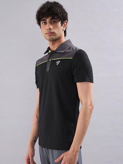 SG Men's Polo T-Shirt Black/ Graphite