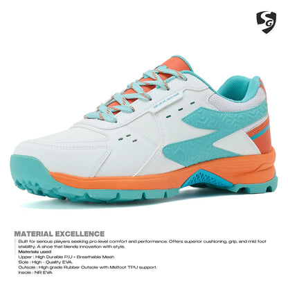SG CLUB EVO Shoes White/Orange/Aqua
