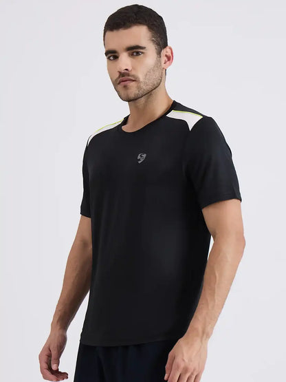 SG H1MT84161 Men Black T-Shirt