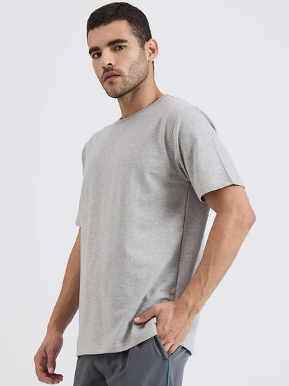 SG H2MT84192 Men Grey Melange T-Shirt