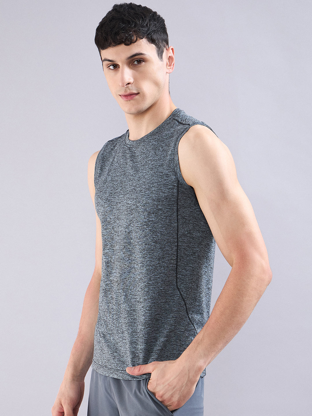 SG Men's T-Vest Melange Grey