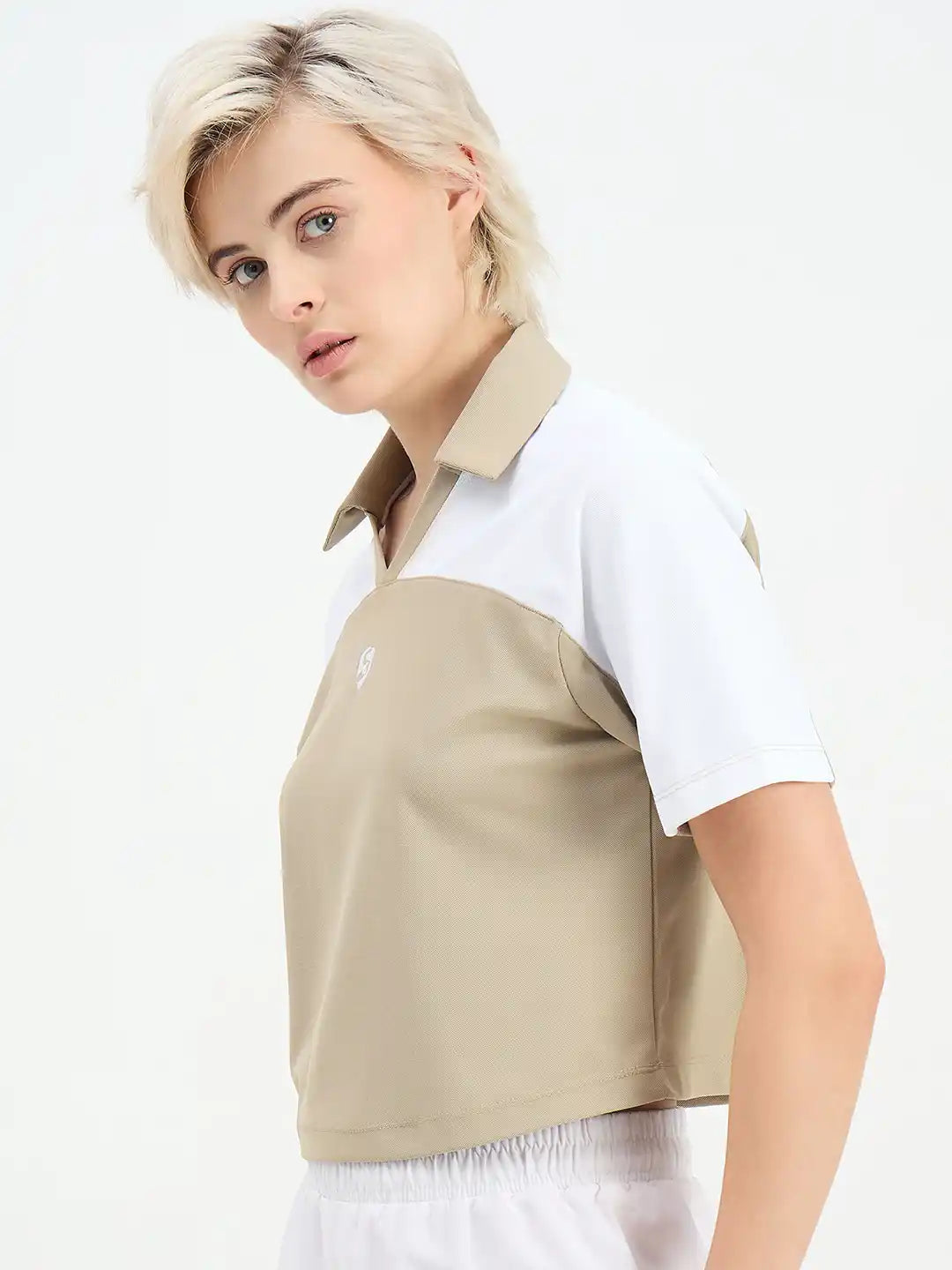 SG H1WP83233 Women Cornstalk/White Polo T-Shirt