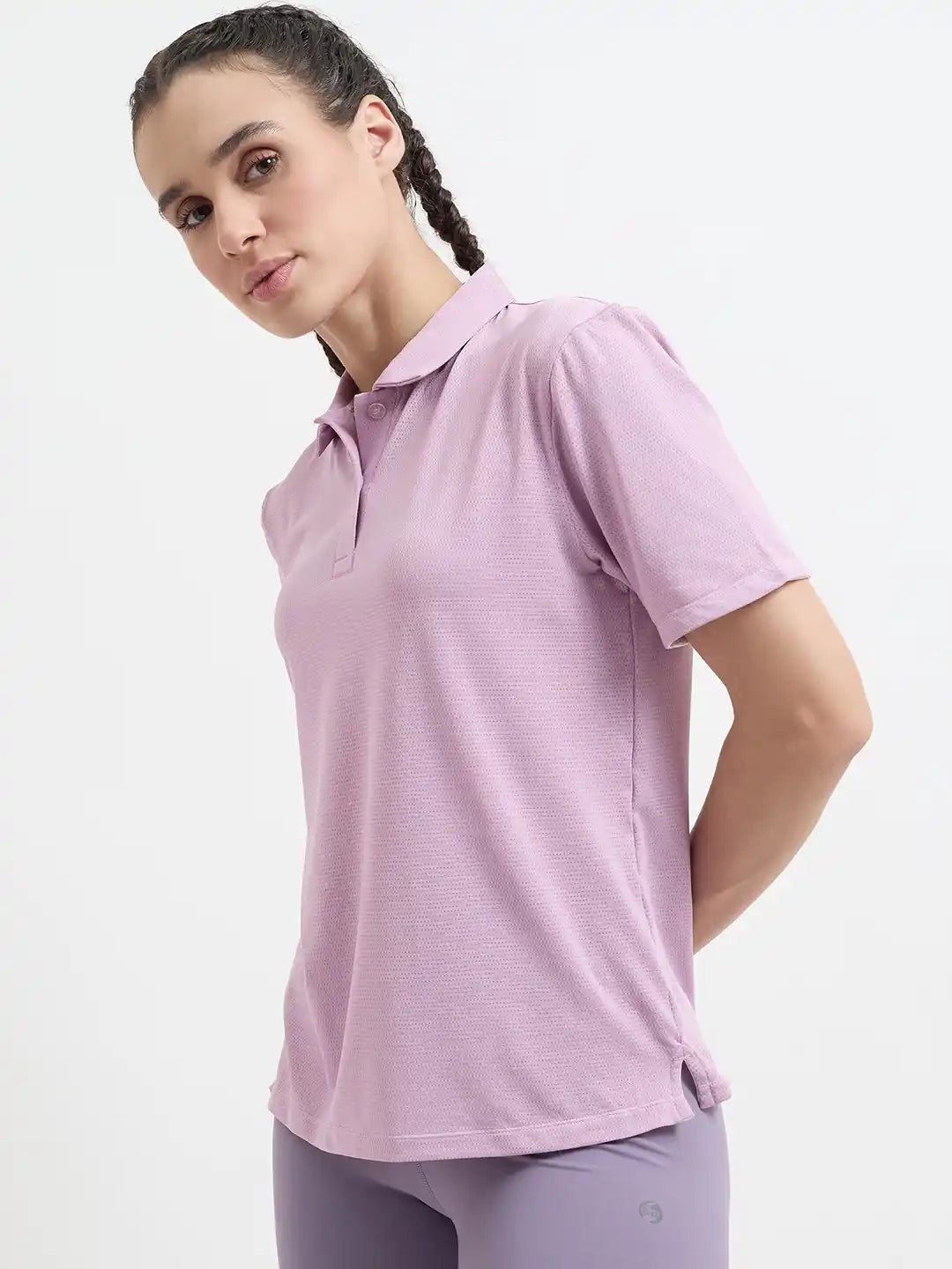 SG H1WP83191 Women Mauve Polo T-Shirt