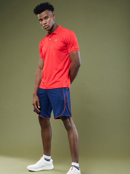 SG Men's Red Polo T-Shirt | Ideal for Trail Running, Fitness & Training, Jogging, Regular & Fashion Wear
