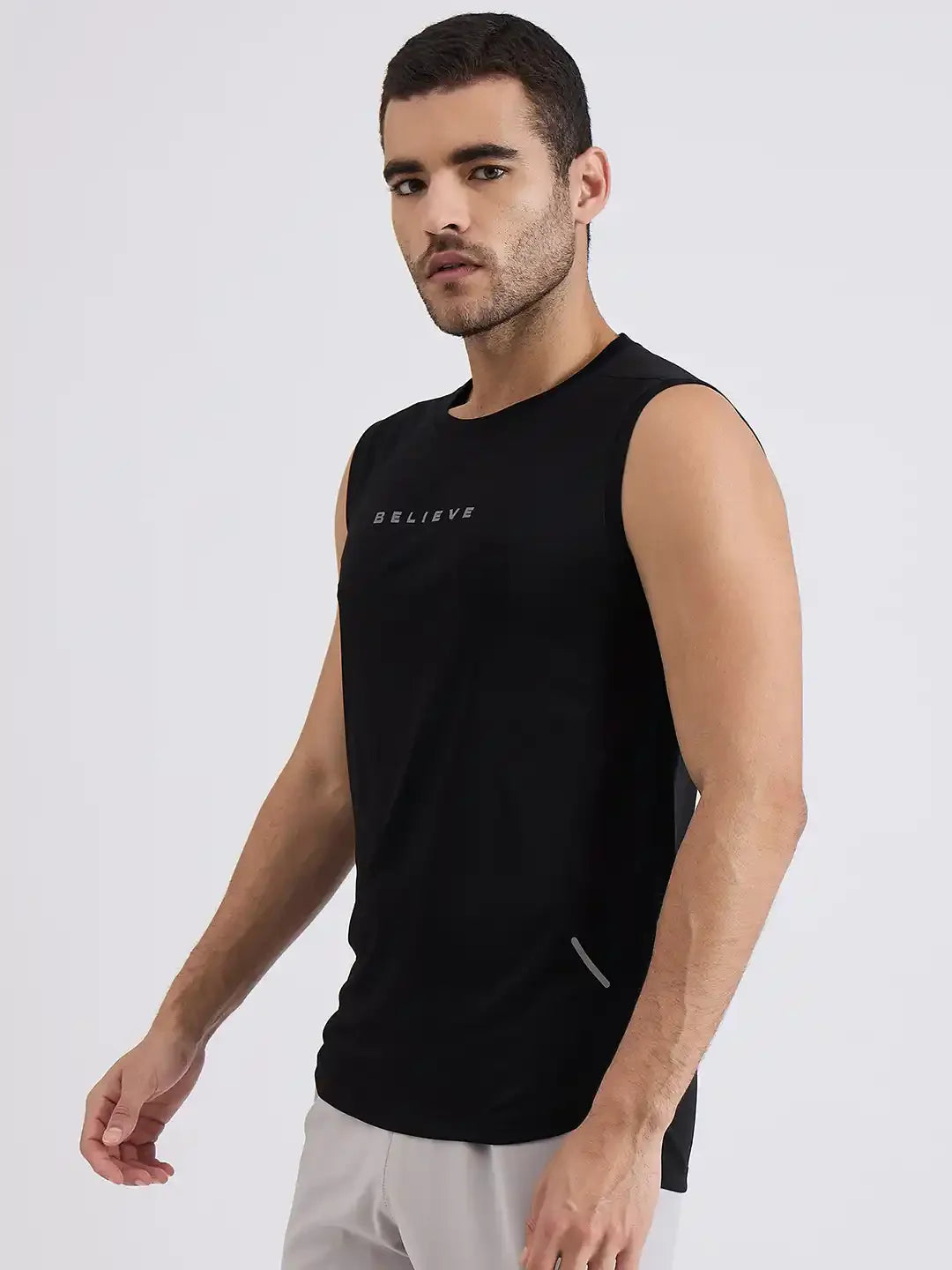 SG H1MV83631 Men Black T-Vest