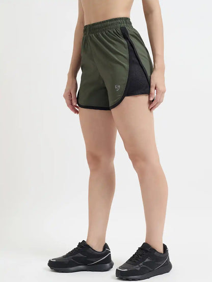 SG H2WS83252 Women Olive Green Shorts