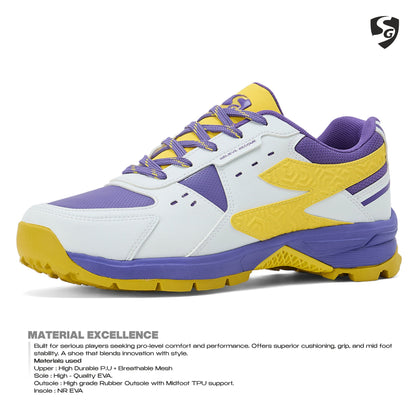 SG CLUB EVO Shoes White/Purple/Yellow