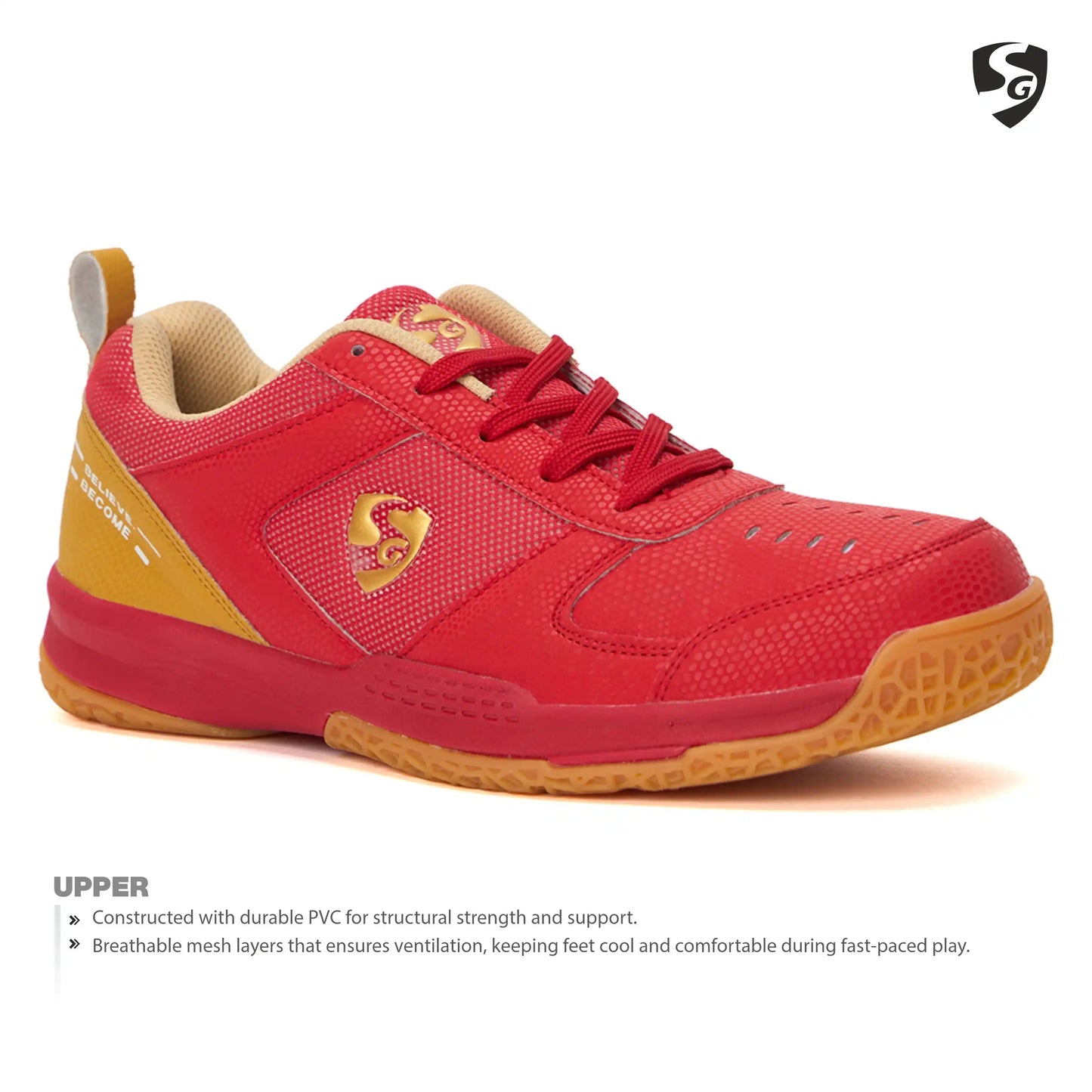 SG COURT PRO Shoes Red/Gold